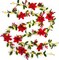 2pcs Christmas Garland with 20 LED Lights-6.5Ft Garland Christmas Decorations Indoor Multiple Mode Poinsettia Holly Per-Lit Christmas Garlands Battery Operated Garland for Mantel Stair Fireplace